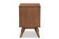 Baxton Studio Barrett Mid-Century Modern Walnut Brown Finished Wood and Synthetic Rattan 2-Drawer Nightstand