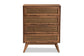 Baxton Studio Barrett Mid-Century Modern Walnut Brown Finished Wood and Synthetic Rattan 4-Drawer Chest