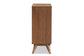 Baxton Studio Barrett Mid-Century Modern Walnut Brown Finished Wood and Synthetic Rattan 4-Drawer Chest