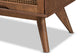 Baxton Studio Barrett Mid-Century Modern Walnut Brown Finished Wood and Synthetic Rattan 6-Drawer Dresser