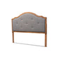 Baxton Studio Gala Vintage Classic Traditional Dark Grey Fabric Upholstered and Walnut Brown Finished Wood Queen Size Arched Headboard