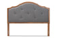 Baxton Studio Gala Vintage Classic Traditional Dark Grey Fabric Upholstered and Walnut Brown Finished Wood Queen Size Arched Headboard