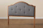Baxton Studio Gala Vintage Classic Traditional Dark Grey Fabric Upholstered and Walnut Brown Finished Wood Queen Size Arched Headboard