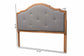 Baxton Studio Gala Vintage Classic Traditional Dark Grey Fabric Upholstered and Walnut Brown Finished Wood Queen Size Arched Headboard