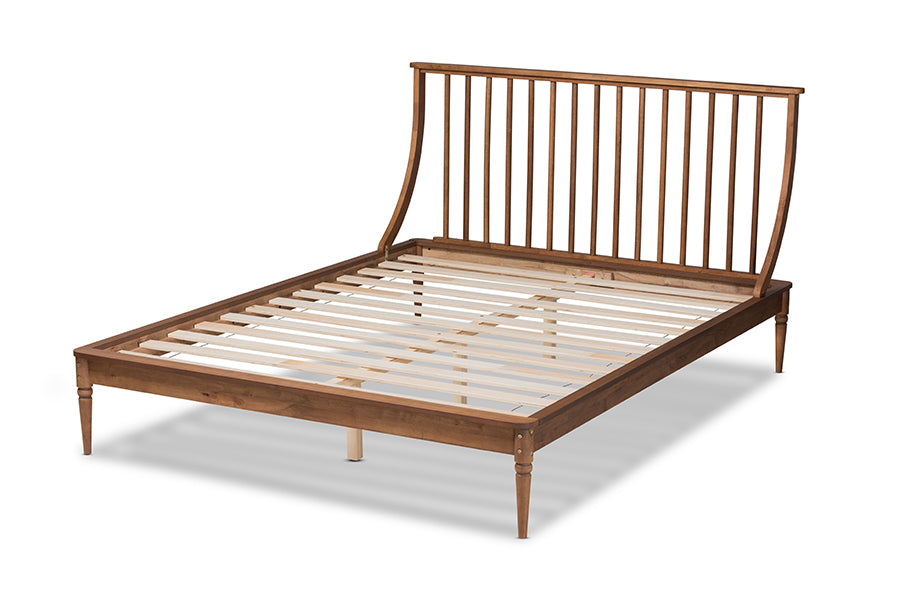 Baxton Studio Abel Classic and Traditional Transitional Walnut Brown Finished Wood Full Size Platform Bed