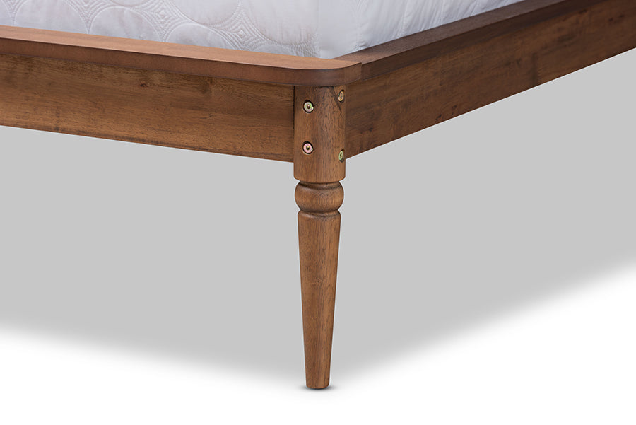 Baxton Studio Abel Classic and Traditional Transitional Walnut Brown Finished Wood Full Size Platform Bed