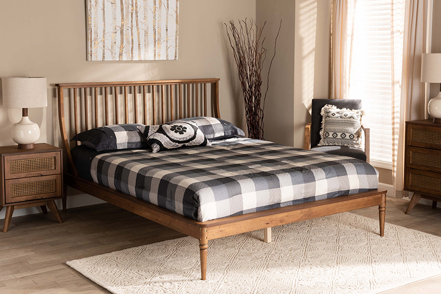 Baxton Studio Abel Classic and Traditional Transitional Walnut Brown Finished Wood Full Size Platform Bed
