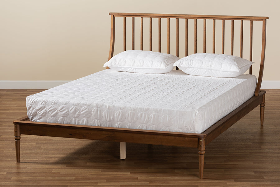 Baxton Studio Abel Classic and Traditional Transitional Walnut Brown Finished Wood Full Size Platform Bed
