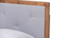 Baxton Studio Saul Mid-Century Modern Light Grey Fabric Upholstered and Walnut Brown Finished Wood Twin Size Platform Bed