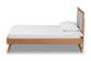 Baxton Studio Laima Mid-Century Modern Light Grey Fabric Upholstered and Walnut Brown Finished Wood Twin Size Platform Bed