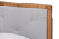 Baxton Studio Laima Mid-Century Modern Light Grey Fabric Upholstered and Walnut Brown Finished Wood Twin Size Platform Bed
