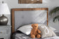 Baxton Studio Abner Modern and Contemporary Transitional Light Grey Fabric Upholstered and Walnut Brown Finished Wood Twin Size Headboard