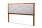 Baxton Studio Abner Modern and Contemporary Transitional Light Grey Fabric Upholstered and Walnut Brown Finished Wood Queen Size Headboard