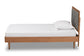 Baxton Studio Saul Mid-Century Modern Dark Grey Fabric Upholstered and Walnut Brown Finished Wood Twin Size Platform Bed