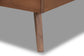 Baxton Studio Laima Mid-Century Modern Dark Grey Fabric Upholstered and Walnut Brown Finished Wood Twin Size Platform Bed