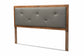Baxton Studio Abner Modern and Contemporary Transitional Dark Grey Fabric Upholstered and Walnut Brown Finished Wood Queen Size Headboard