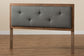 Baxton Studio Abner Modern and Contemporary Transitional Dark Grey Fabric Upholstered and Walnut Brown Finished Wood King Size Headboard