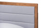 Baxton Studio Seren Mid-Century Modern Light Grey Fabric Upholstered and Walnut Brown Finished Wood Twin Size Platform Bed