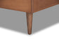 Baxton Studio Seren Mid-Century Modern Light Grey Fabric Upholstered and Walnut Brown Finished Wood Twin Size Platform Bed