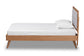 Baxton Studio Linn Mid-Century Modern Light Grey Fabric Upholstered and Walnut Brown Finished Wood Twin Size Platform Bed