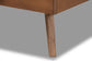 Baxton Studio Linn Mid-Century Modern Light Grey Fabric Upholstered and Walnut Brown Finished Wood Twin Size Platform Bed
