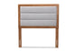 Baxton Studio Dexter Modern and Contemporary Light Grey Fabric Upholstered and Walnut Brown Finished Wood Twin Size Headboard