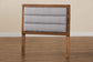 Baxton Studio Dexter Modern and Contemporary Light Grey Fabric Upholstered and Walnut Brown Finished Wood Twin Size Headboard