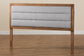 Baxton Studio Dexter Modern and Contemporary Light Grey Fabric Upholstered and Walnut Brown Finished Wood King Size Headboard