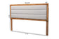 Baxton Studio Dexter Modern and Contemporary Light Grey Fabric Upholstered and Walnut Brown Finished Wood King Size Headboard