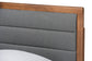 Baxton Studio Linn Mid-Century Modern Dark Grey Fabric Upholstered and Walnut Brown Finished Wood Twin Size Platform Bed