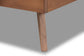 Baxton Studio Linn Mid-Century Modern Dark Grey Fabric Upholstered and Walnut Brown Finished Wood Twin Size Platform Bed