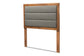 Baxton Studio Dexter Modern and Contemporary Dark Grey Fabric Upholstered and Walnut Brown Finished Wood Twin Size Headboard