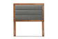 Baxton Studio Dexter Modern and Contemporary Dark Grey Fabric Upholstered and Walnut Brown Finished Wood Twin Size Headboard
