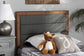Baxton Studio Dexter Modern and Contemporary Dark Grey Fabric Upholstered and Walnut Brown Finished Wood Twin Size Headboard
