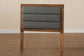 Baxton Studio Dexter Modern and Contemporary Dark Grey Fabric Upholstered and Walnut Brown Finished Wood Twin Size Headboard