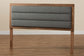 Baxton Studio Dexter Modern and Contemporary Dark Grey Fabric Upholstered and Walnut Brown Finished Wood Queen Size Headboard