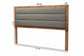 Baxton Studio Dexter Modern and Contemporary Dark Grey Fabric Upholstered and Walnut Brown Finished Wood Full Size Headboard