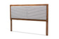 Baxton Studio Iden Modern and Contemporary Light Grey Fabric Upholstered and Walnut Brown Finished Wood Queen Size Headboard