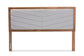 Baxton Studio Iden Modern and Contemporary Light Grey Fabric Upholstered and Walnut Brown Finished Wood Queen Size Headboard