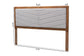 Baxton Studio Iden Modern and Contemporary Light Grey Fabric Upholstered and Walnut Brown Finished Wood Queen Size Headboard