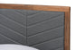 Baxton Studio Roze Mid-Century Modern Dark Grey Fabric Upholstered and Walnut brown Finished Wood Twin Size Platform Bed