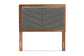 Baxton Studio Iden Modern and Contemporary Dark Grey Fabric Upholstered and Walnut Brown Finished Wood Twin Size Headboard
