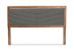 Baxton Studio Iden Modern and Contemporary Dark Grey Fabric Upholstered and Walnut Brown Finished Wood Queen Size Headboard