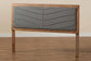 Baxton Studio Iden Modern and Contemporary Dark Grey Fabric Upholstered and Walnut Brown Finished Wood King Size Headboard