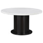 Sherry 5-piece Round Marble Top Dining Table Set Beige