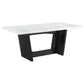 Sherry 7-piece Rectangular Marble Top Dining Table Set Grey