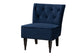 Baxton Studio Harmon Modern and Contemporary Transitional Navy Blue Velvet Fabric Upholstered and Black Finished Wood Accent Chair