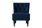 Baxton Studio Harmon Modern and Contemporary Transitional Navy Blue Velvet Fabric Upholstered and Black Finished Wood Accent Chair
