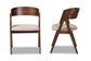 Baxton Studio Danton Mid-Century Modern Beige Fabric Upholstered and Walnut Brown Finished Wood 2-Piece Dining Chair Set