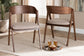 Baxton Studio Danton Mid-Century Modern Beige Fabric Upholstered and Walnut Brown Finished Wood 2-Piece Dining Chair Set